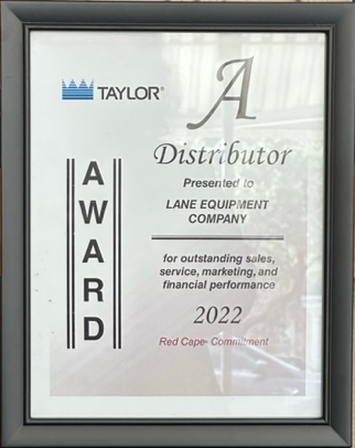 Lane Equipment is a Taylor "A Distributor"